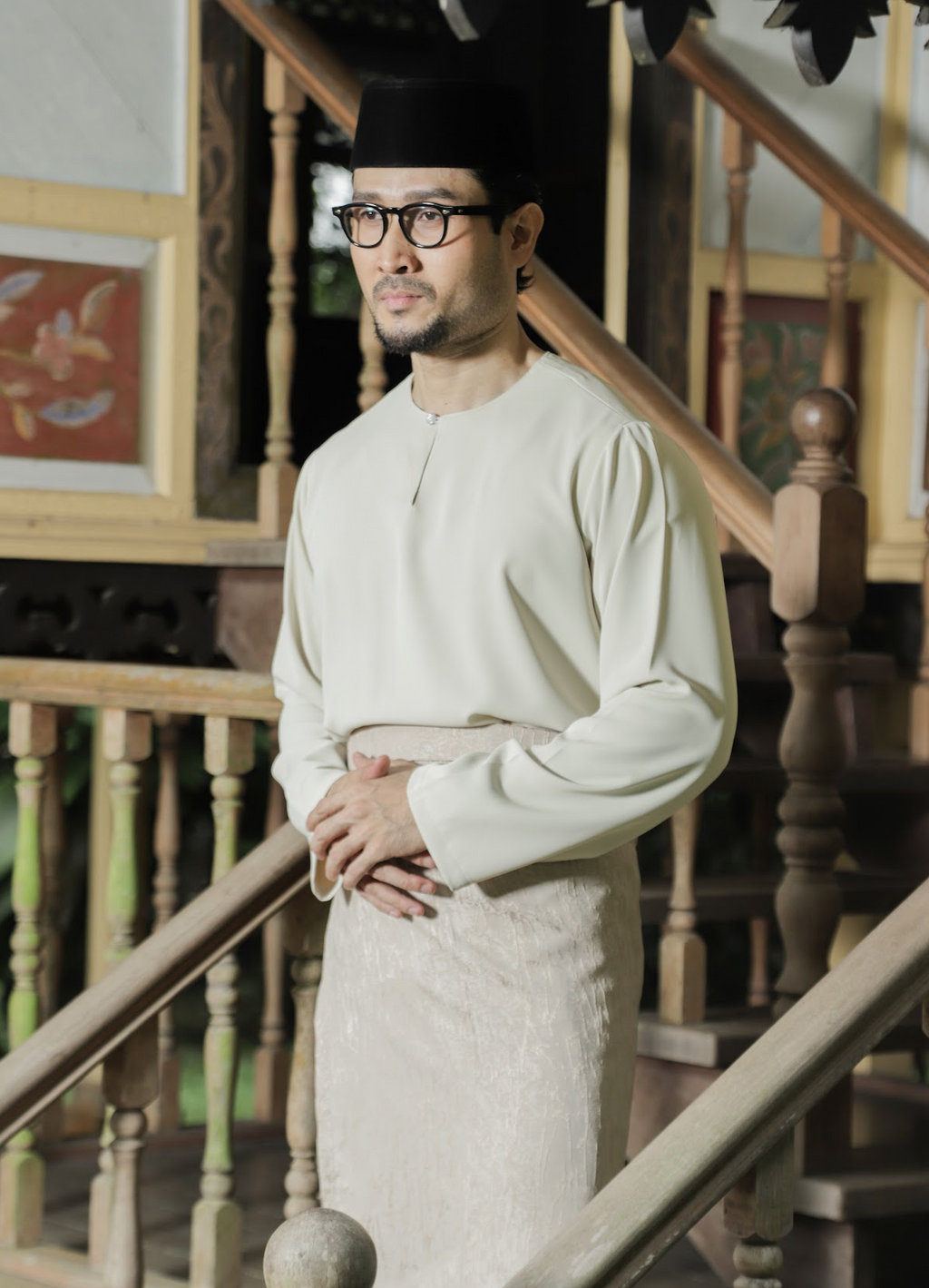 Klasik Raya Melati Baju Melayu in Beige