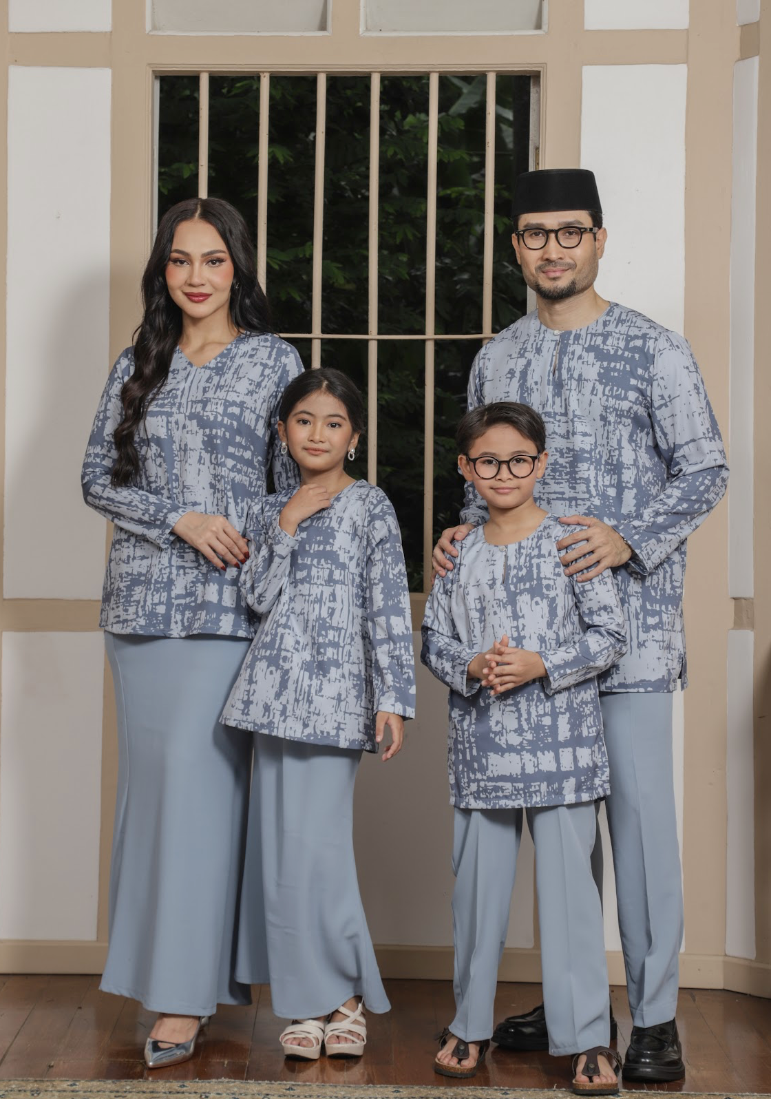 Klasik Raya Cempaka Boy Printed Kurta in Blue