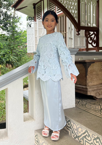 Klasik Raya Cempaka Girl Lace Kurung in Blue