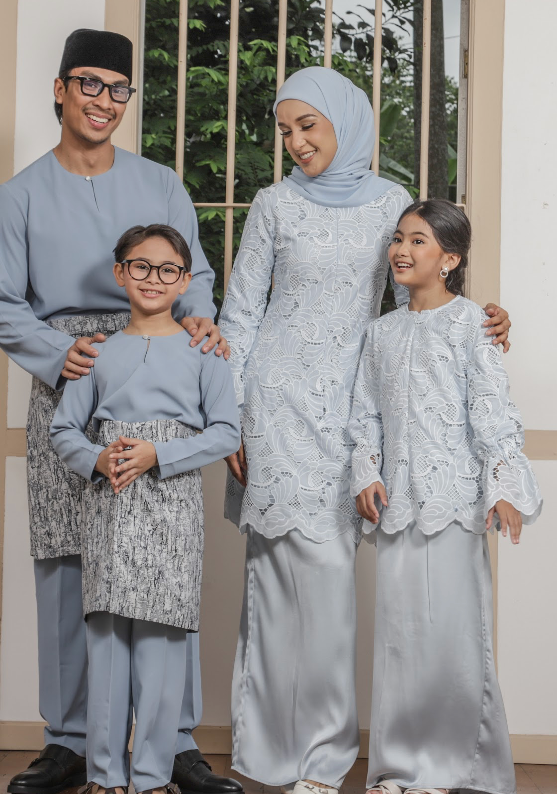 Klasik Raya Cempaka Girl Lace Kurung in Blue