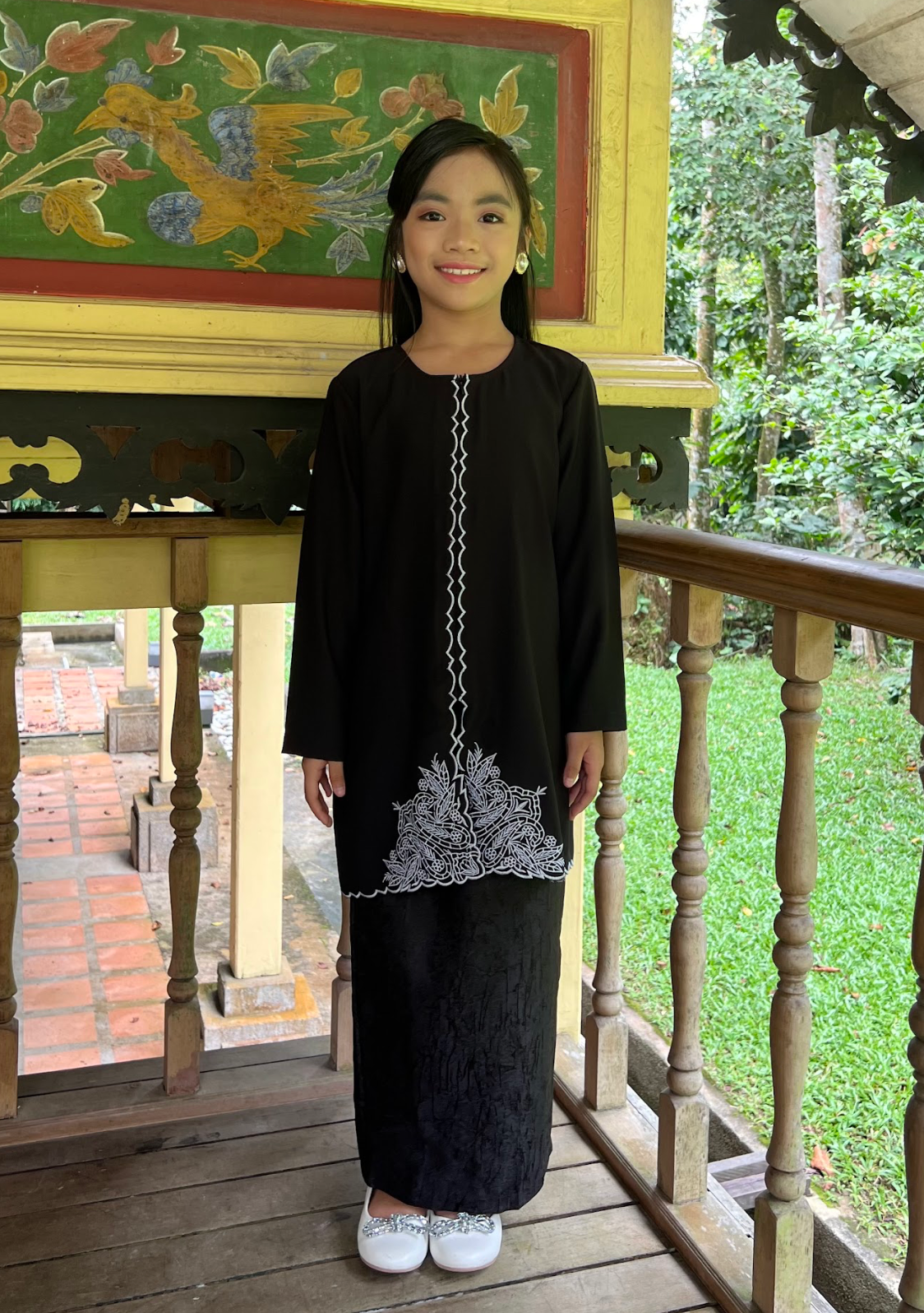 Klasik Raya Kekwa Girl Pahang Kurung in Black