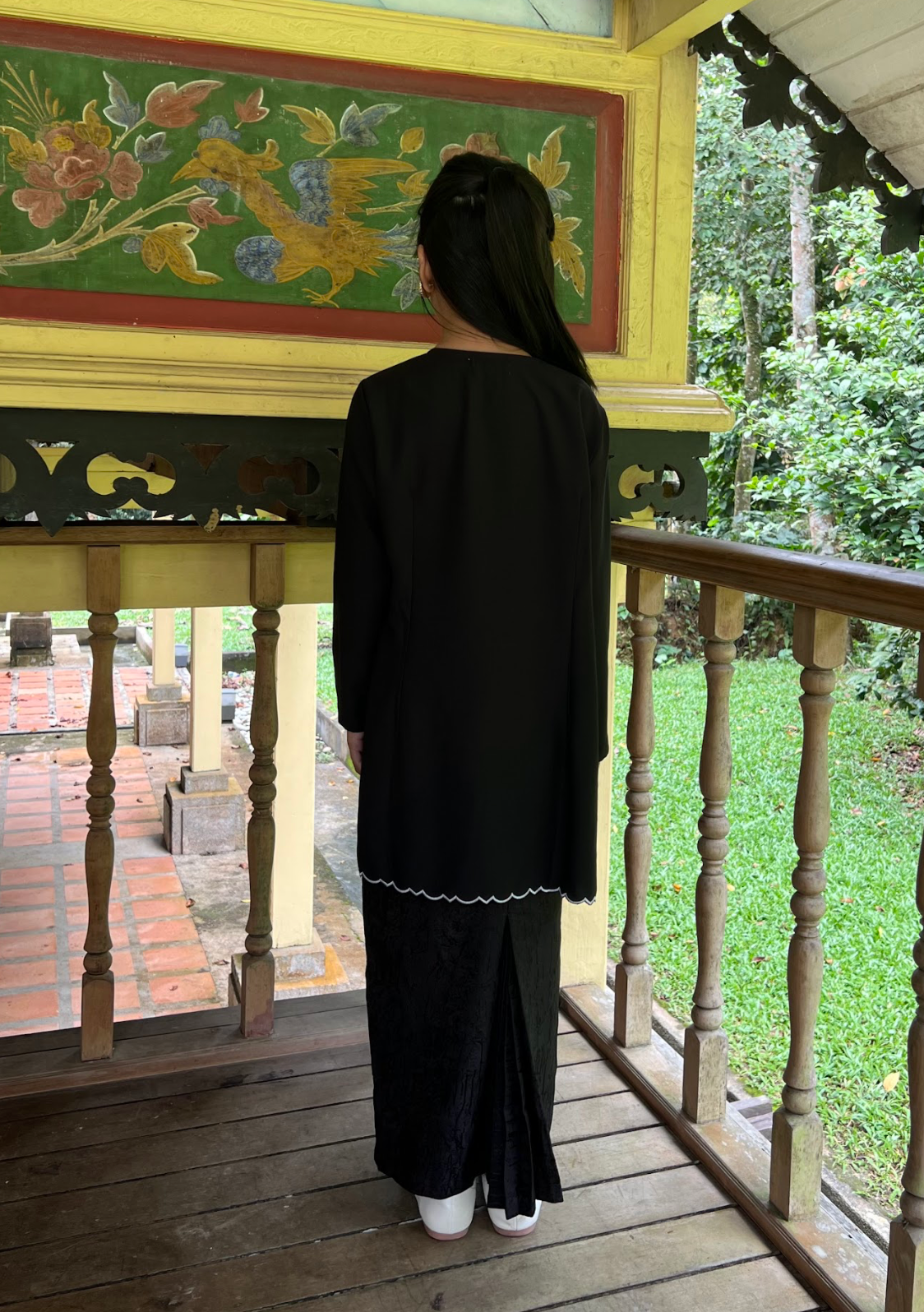 Klasik Raya Kekwa Girl Pahang Kurung in Black