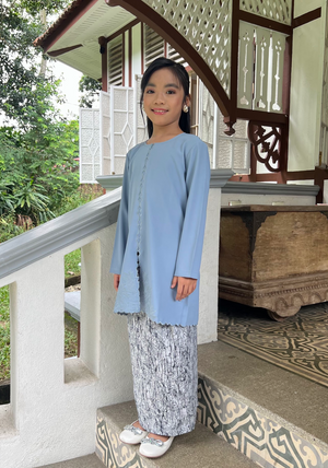 Klasik Raya Cempaka Girl Pahang Kurung in Blue