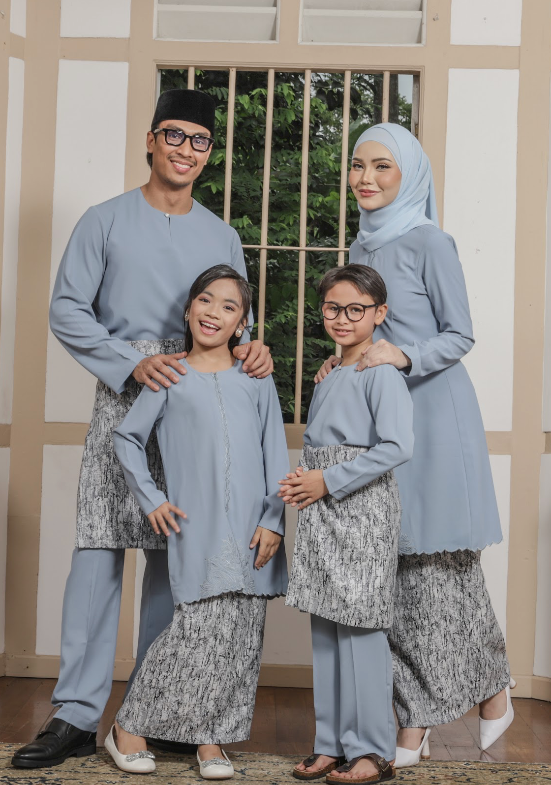 Klasik Raya Cempaka Girl Pahang Kurung in Blue