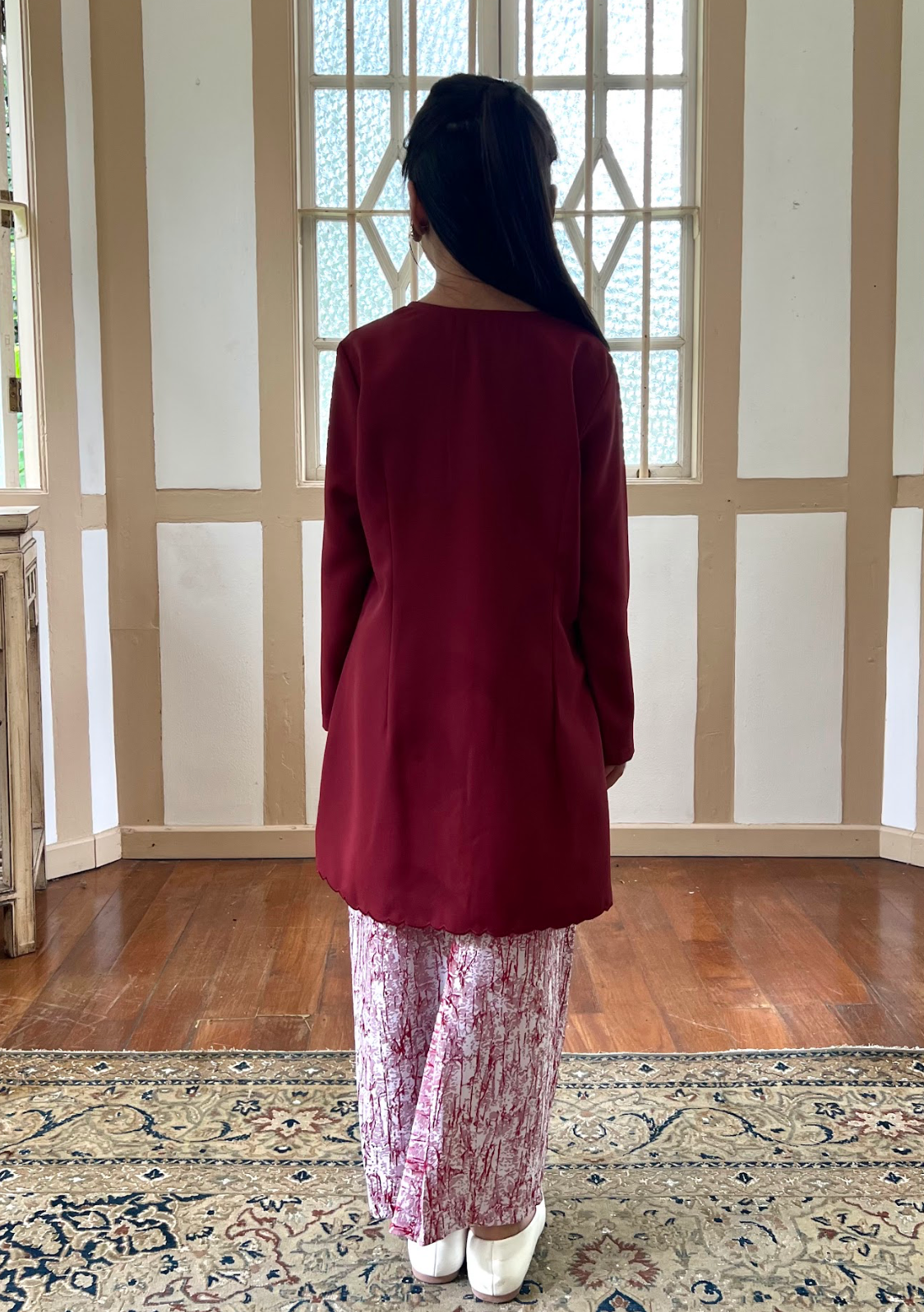 Klasik Raya Mawar Girl Pahang Kurung in Red