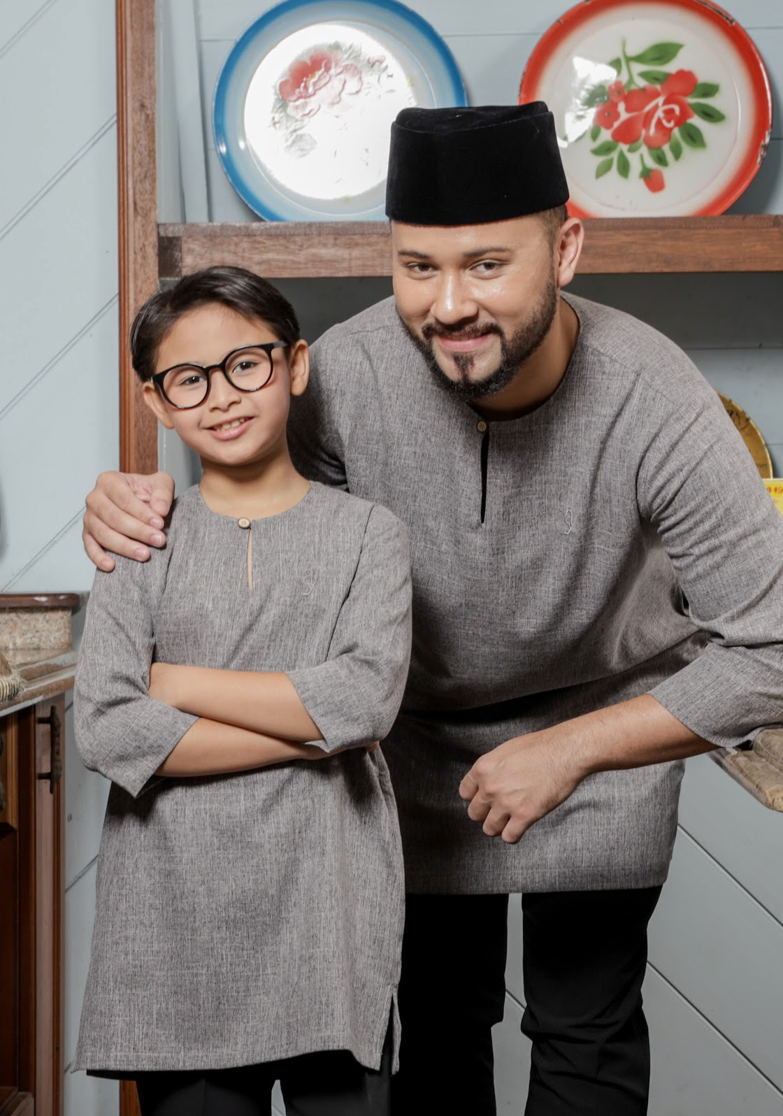 Klasik Raya Kekwa Boy Plain Kurta in Black