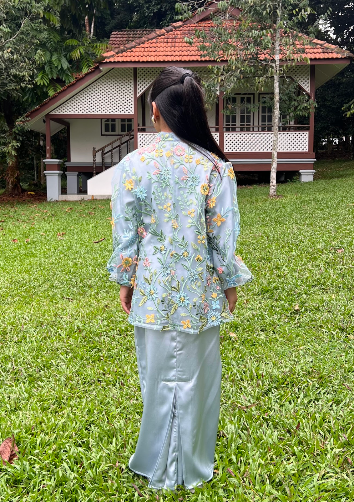 Klasik Raya Cempaka Girl Tulle Kurung in Blue