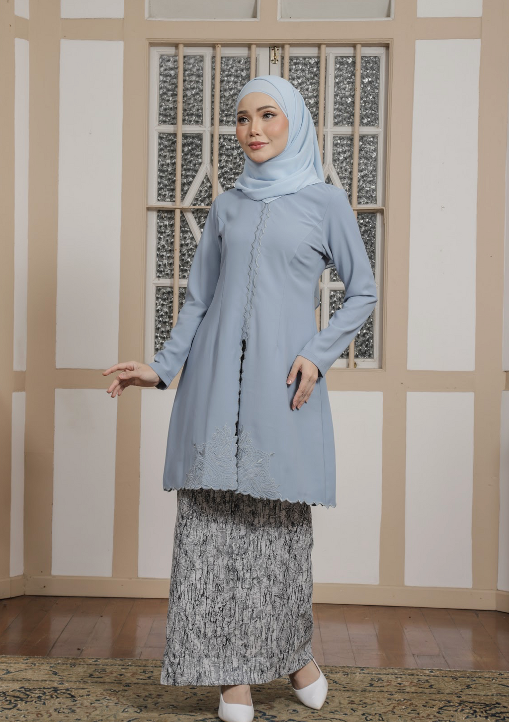 Klasik Raya Cempaka Pahang Kurung in Blue