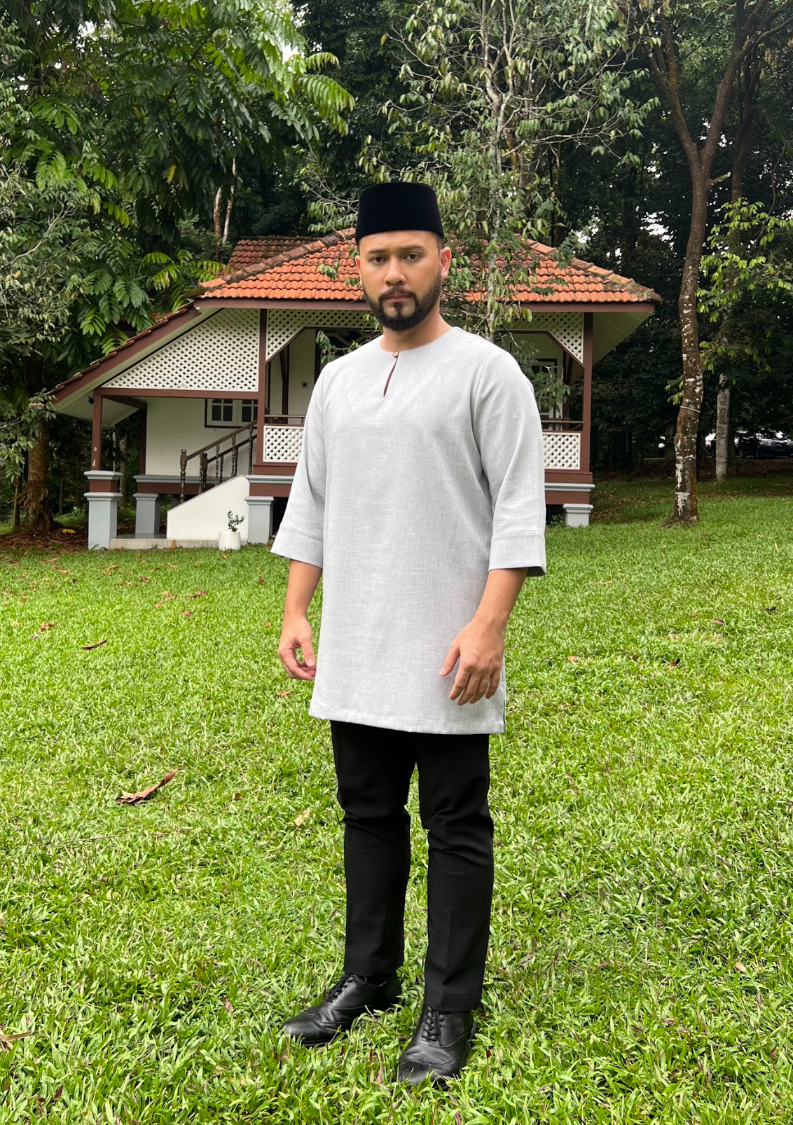 Klasik Raya Cempaka Plain Kurta in Blue