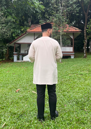 Klasik Raya Melati Plain Kurta in Beige