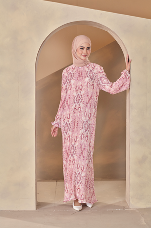 AYMERAKI Pleated Dress in Peony