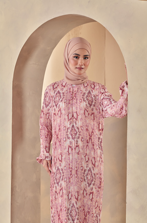 AYMERAKI Pleated Dress in Peony