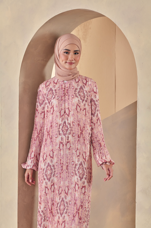 AYMERAKI Pleated Dress in Peony