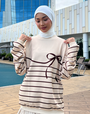 AY RIBBON Sweatshirt in Light Brown