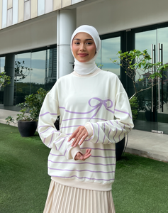 AY RIBBON Sweatshirt in Lilac