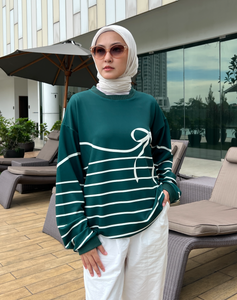 AY RIBBON Sweatshirt in Emerald