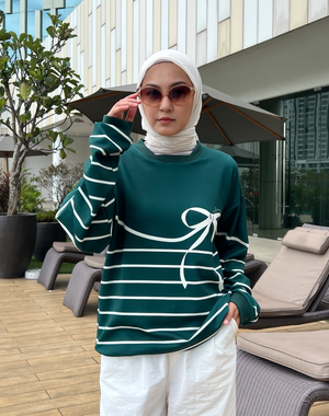 AY RIBBON Sweatshirt in Emerald