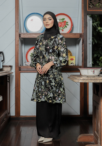 Klasik Raya Kekwa Tulle Kurung in Black